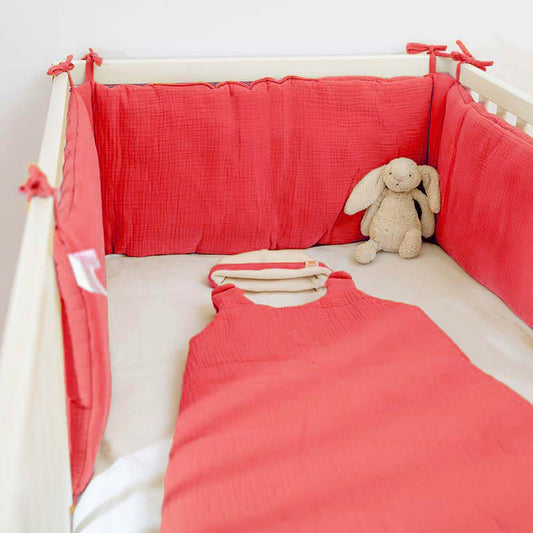 Organic Cotton Cot Bumper - Strawberry