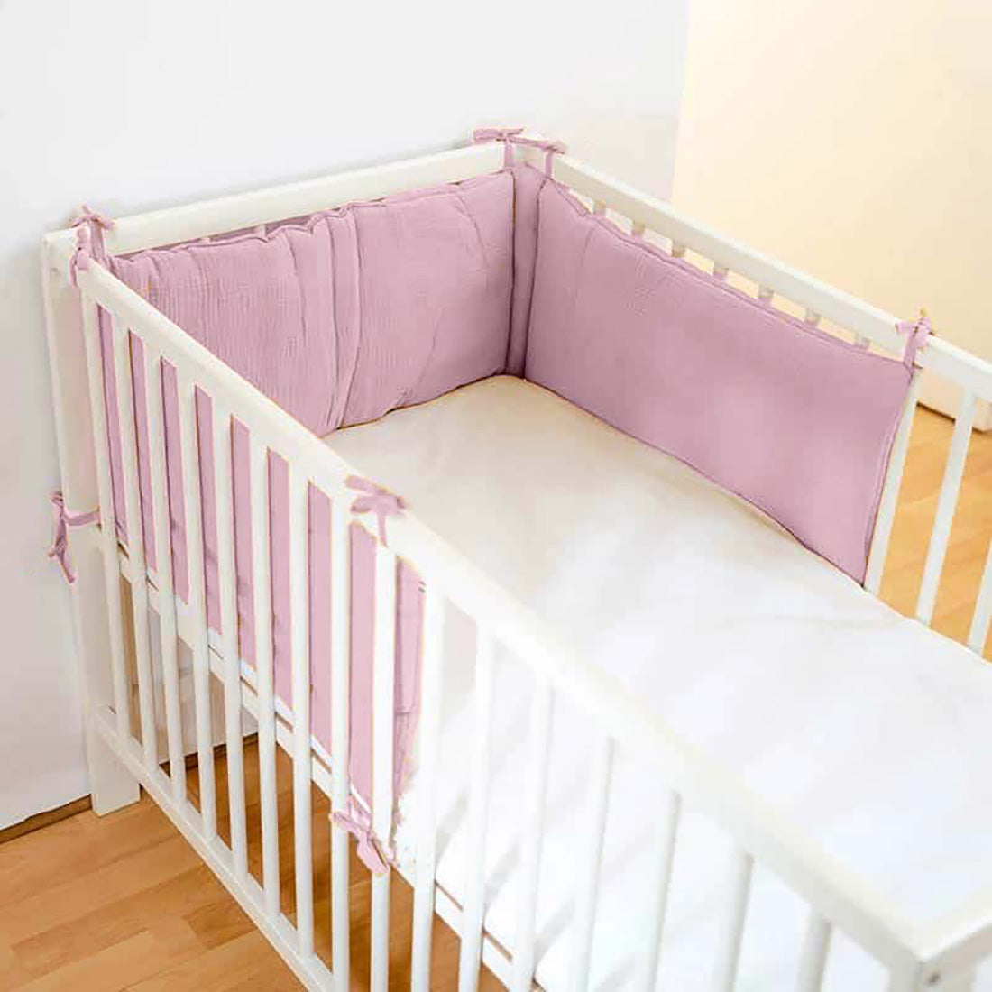 Organic Cotton Cot Bumper - Pink