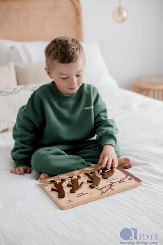 QToys Australia (USA) Human Evolution Puzzle & Lacing Set