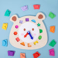 Load image into Gallery viewer, Wooden Clock Bear Puzzle Toy for Children Montessori Learning Games
