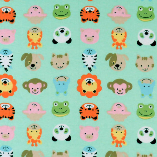 SheetWorld Fitted Crib Sheet Set - 100% Cotton Flannel - Animal Faces