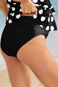 Load image into Gallery viewer, Black Dot Print Ruffled Layered Maternity Swimsuit
