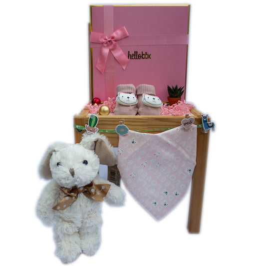 Baby Geschenk für Neugeborenen Mädchen -Weiss Hase