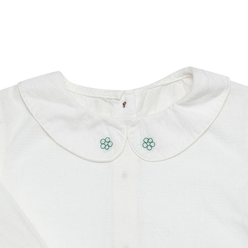 OrganicEra Organic Vual Baby Girl Peter Pan Collar Shirt Embroidery