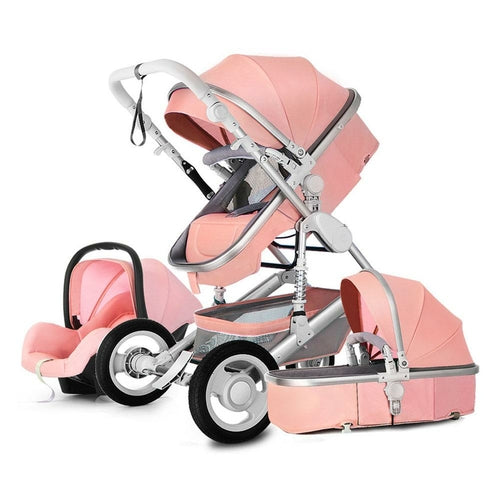 Luxury Baby Stroller 3 in 1 High view Pram foldable pushchair