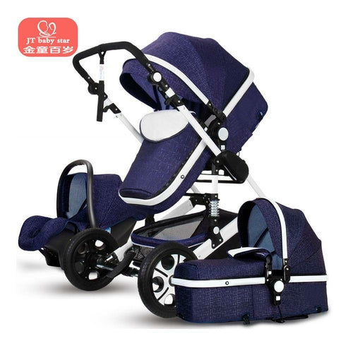 Luxury Baby Stroller 3 in 1 High view Pram foldable pushchair