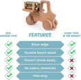 Load image into Gallery viewer, CG Games Wooden Toy Small Truck with Beech Logs and Garage Natural Wood Eco-Friendly Toys for Children Woody Truck Toy Unpainted Durable Wood Toys
