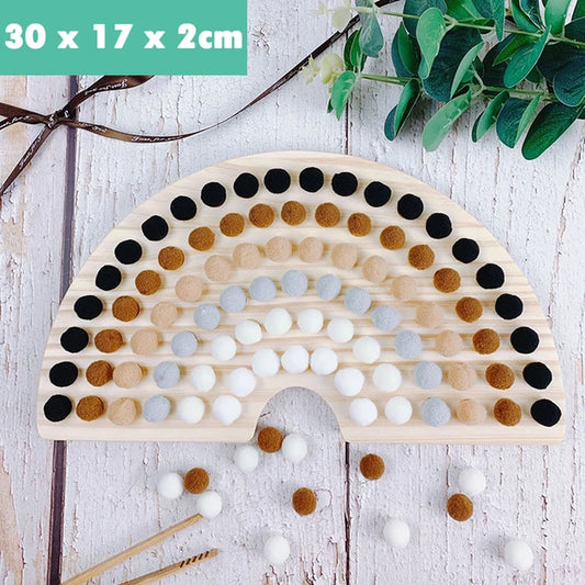 Rainbow Board Wooden Toys Baby Montessori Educational Toys Color Sorting Sensory Nordic Wood Toys Clip Beads Games Gift for Kids