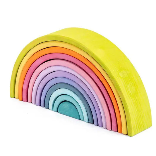 Rainbow Blocks Open Ended Play Creative Peg Doll Forest Tree Building Block Nordic Montessori Educational Wood Toys for Children