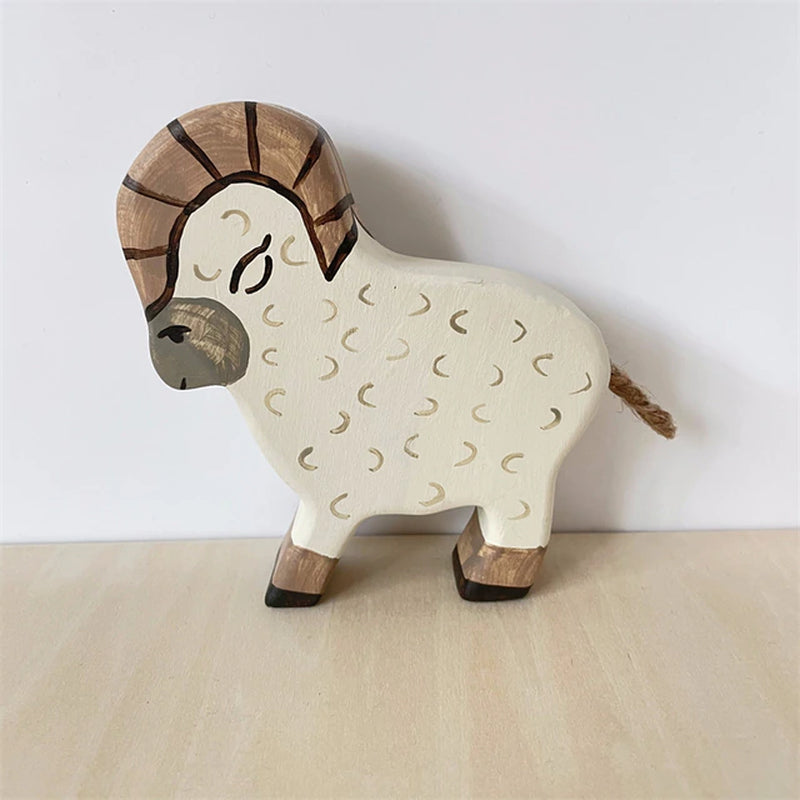 28Pcs Kids Wooden Handcarft Animals Toys Lion Elephant Animal Figure Open Ended Play Baby Montessori Educational Wood Toys