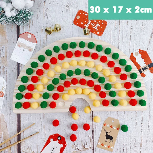 Rainbow Board Wooden Toys Baby Montessori Educational Toys Color Sorting Sensory Nordic Wood Toys Clip Beads Games Gift for Kids