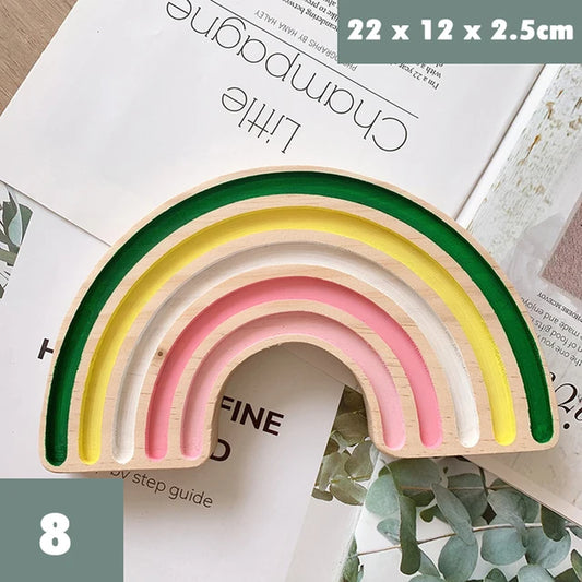 Rainbow Board Wooden Toys Baby Montessori Educational Toys Color Sorting Sensory Nordic Wood Toys Clip Beads Games Gift for Kids