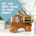 Load image into Gallery viewer, CG Games Wooden Toy Small Truck with Beech Logs and Garage Natural Wood Eco-Friendly Toys for Children Woody Truck Toy Unpainted Durable Wood Toys
