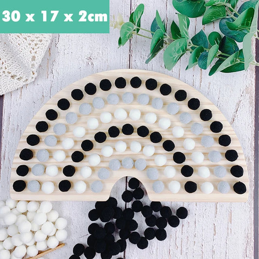 Rainbow Board Wooden Toys Baby Montessori Educational Toys Color Sorting Sensory Nordic Wood Toys Clip Beads Games Gift for Kids