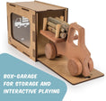 Load image into Gallery viewer, CG Games Wooden Toy Small Truck with Beech Logs and Garage Natural Wood Eco-Friendly Toys for Children Woody Truck Toy Unpainted Durable Wood Toys
