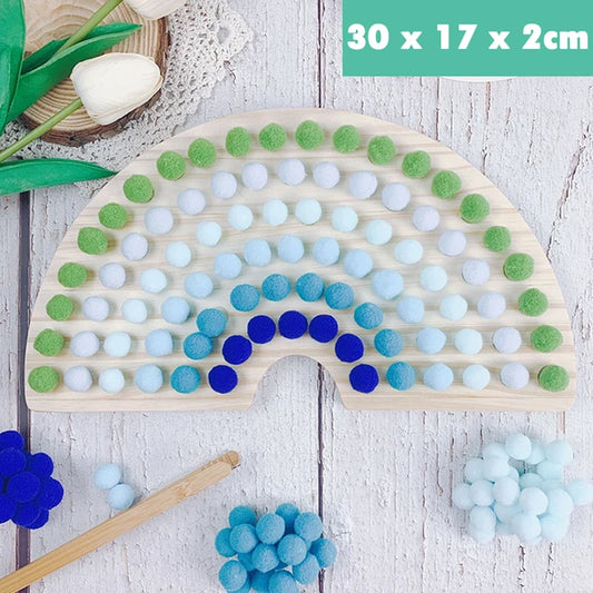 Rainbow Board Wooden Toys Baby Montessori Educational Toys Color Sorting Sensory Nordic Wood Toys Clip Beads Games Gift for Kids