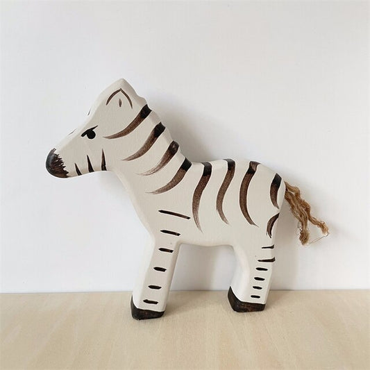 28Pcs Kids Wooden Handcarft Animals Toys Lion Elephant Animal Figure Open Ended Play Baby Montessori Educational Wood Toys