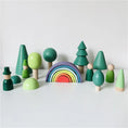 Load image into Gallery viewer, Rainbow Blocks Open Ended Play Creative Peg Doll Forest Tree Building Block Nordic Montessori Educational Wood Toys for Children
