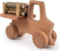 Load image into Gallery viewer, CG Games Wooden Toy Small Truck with Beech Logs and Garage Natural Wood Eco-Friendly Toys for Children Woody Truck Toy Unpainted Durable Wood Toys
