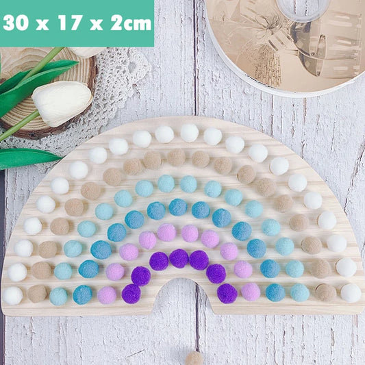 Rainbow Board Wooden Toys Baby Montessori Educational Toys Color Sorting Sensory Nordic Wood Toys Clip Beads Games Gift for Kids